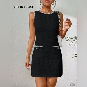 Black embroidered dress